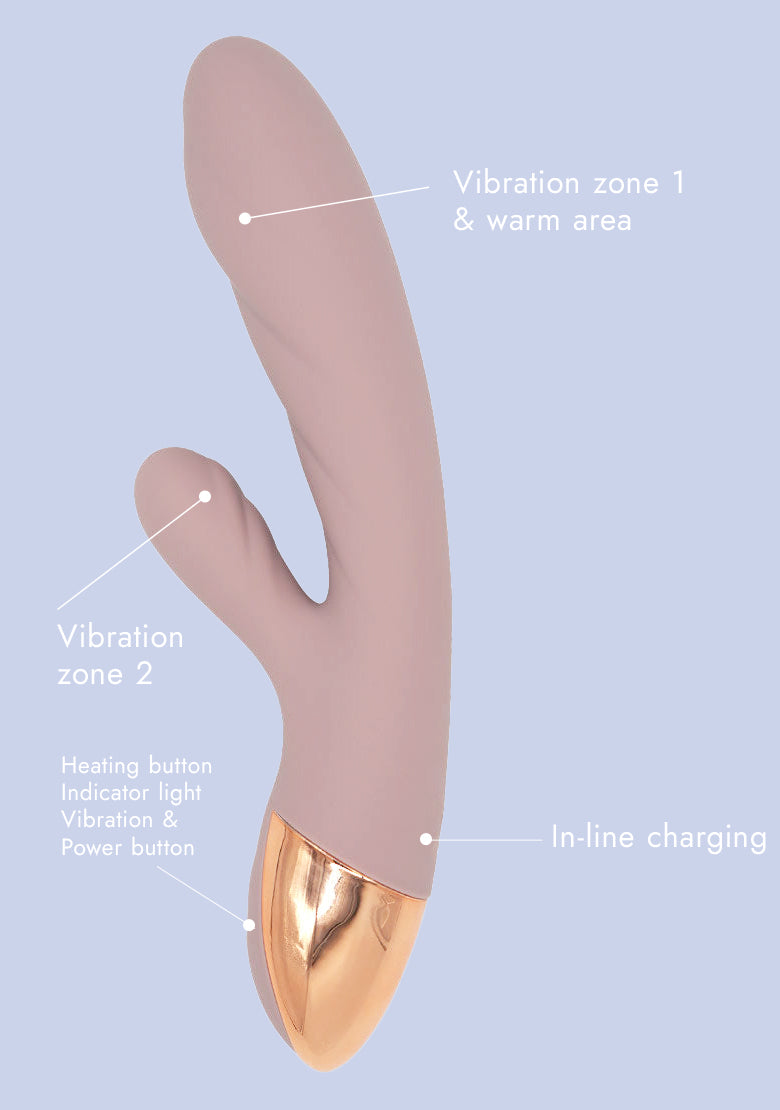 Amour - Dual Stimulation Warming Vibrator - Perfectly Nude Pink