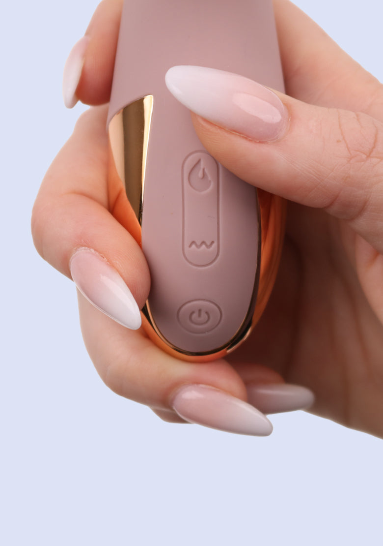 Amour - Dual Stimulation Warming Vibrator - Perfectly Nude Pink