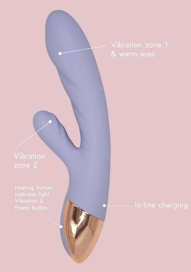 Amour - Dual Stimulation Warming Vibrator - Perfectly Nude Pink