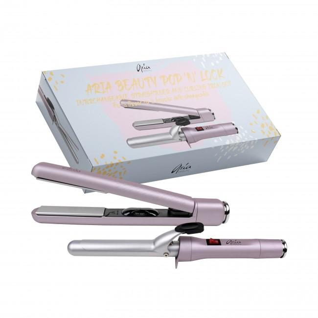 Aria - Pop n’ Lock Interchangeable Straightener/Curling Iron Set