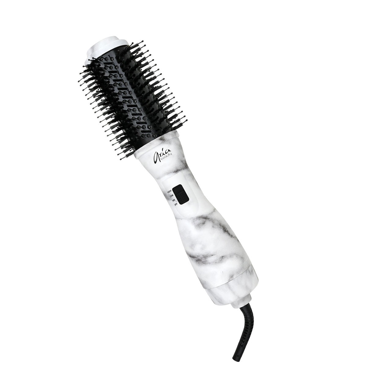 Aria Bundle - Marble Blowdry Brush (GRAY) + Silver Luxe Oval Detangling Brush