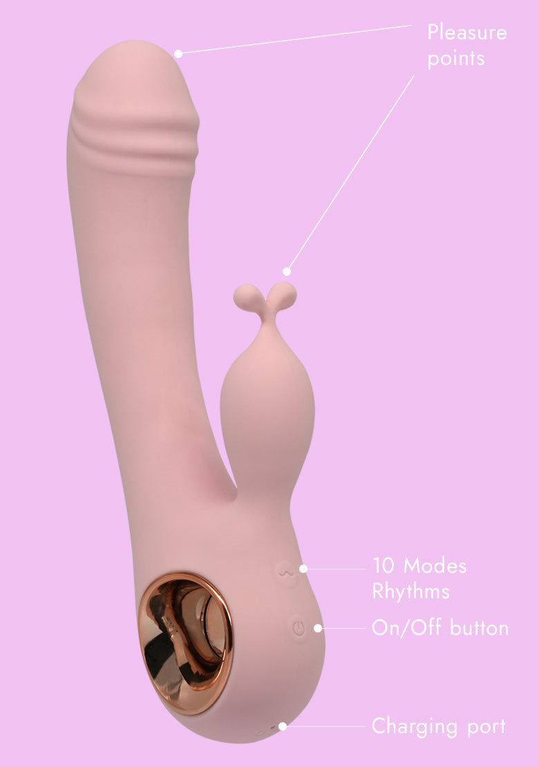 Euphoria - Dual Stimulation Vibrator - Pink Valentine