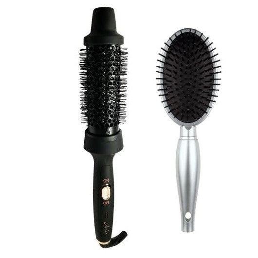Aria Bundle - #HAIRGOALS Hot Styling Brush + Silver Luxe Oval Detangling Brush